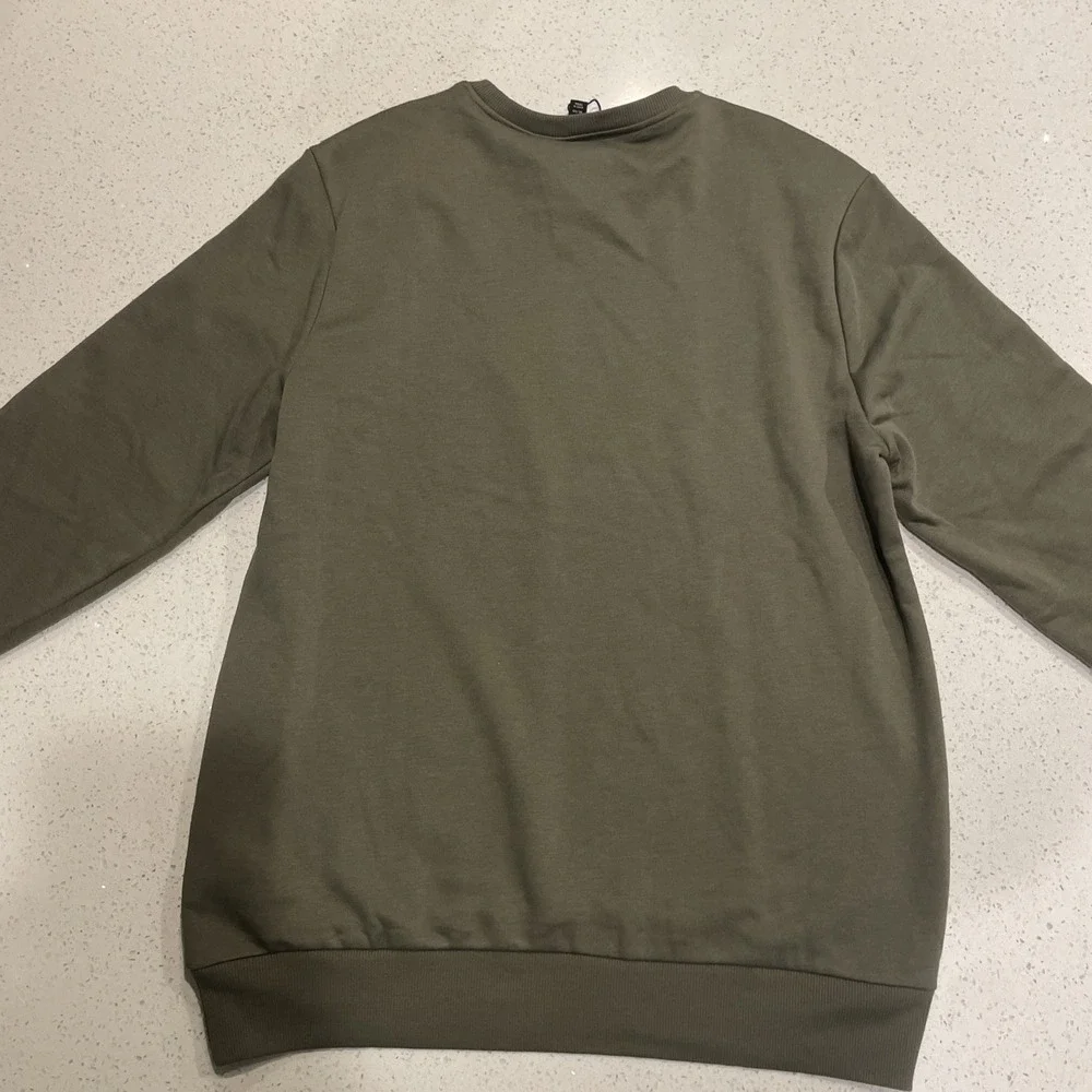 True Religion City Buddha Crew Neck Pullover Sweatshirt Olive Green Size XL NWT